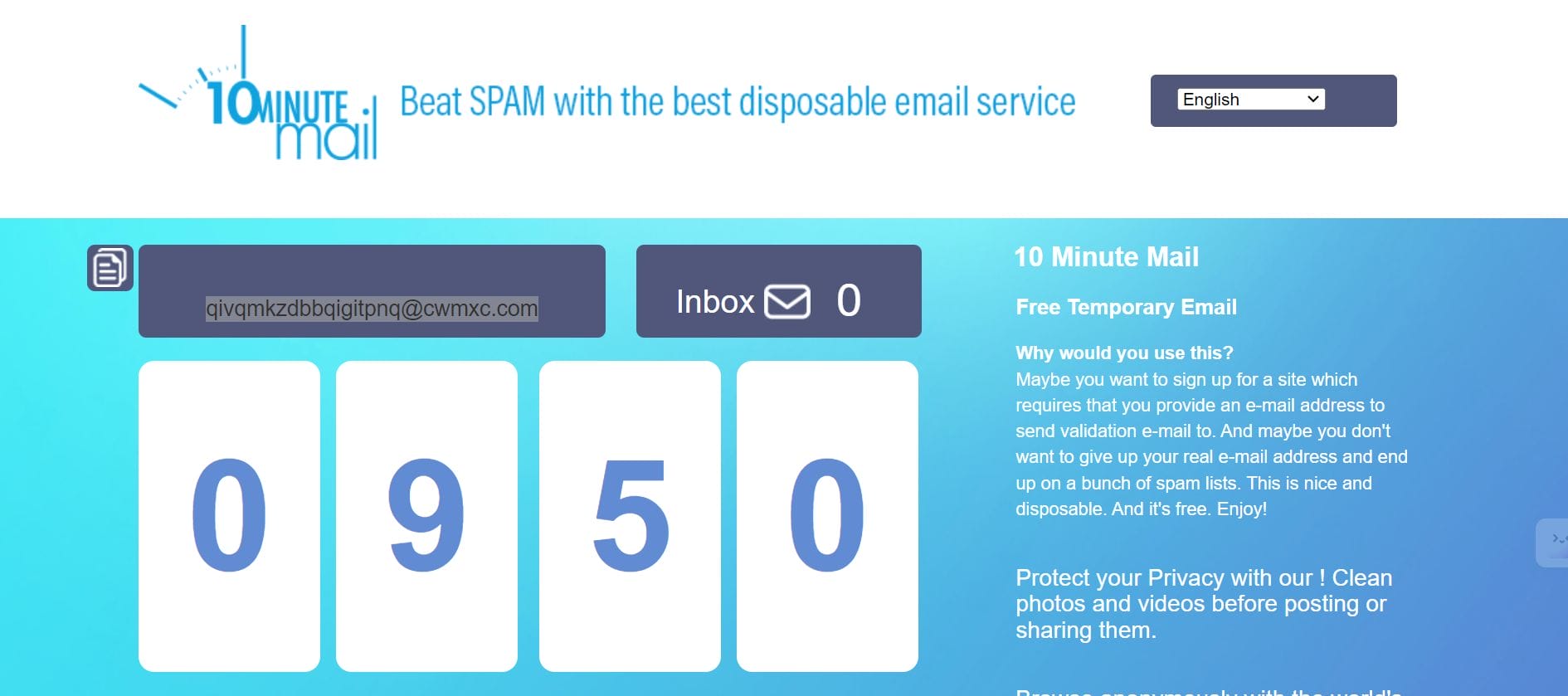 Sign up for a site which requires that you provide an e-mail address to send validation e-mail to