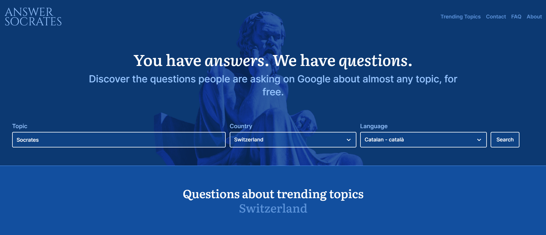 A free tool to discover the questions people are asking on Google and gain deeper insight on almost any topic. For writers