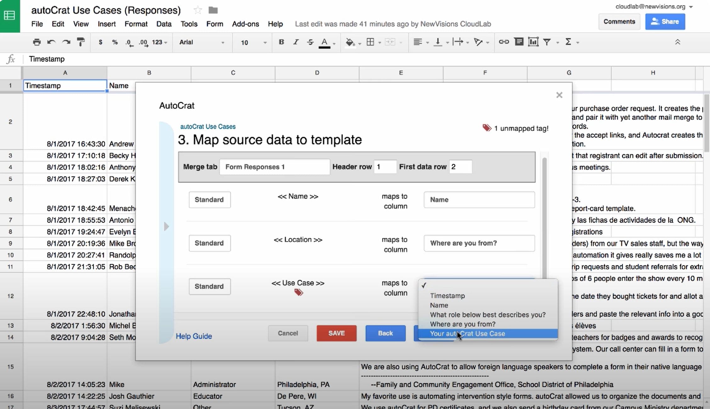 A Google add-on that helps you merge information from Google Sheets