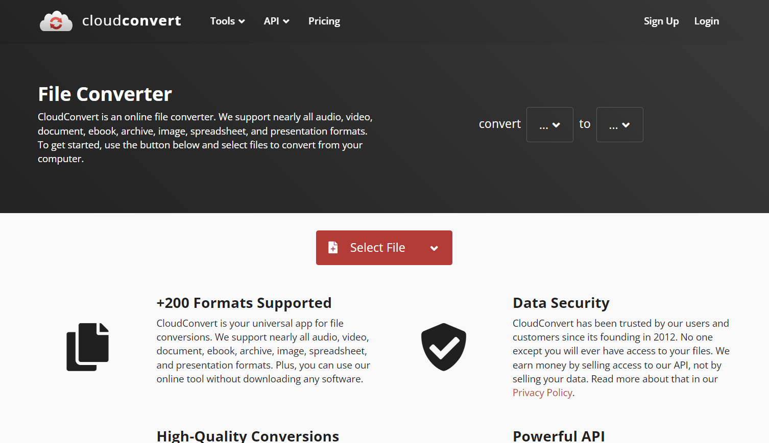 Up to 25 free conversions per day without downloading any software. Custom Workflows with a powerful and flexible API that allows integrations with the app. Storage Integration.