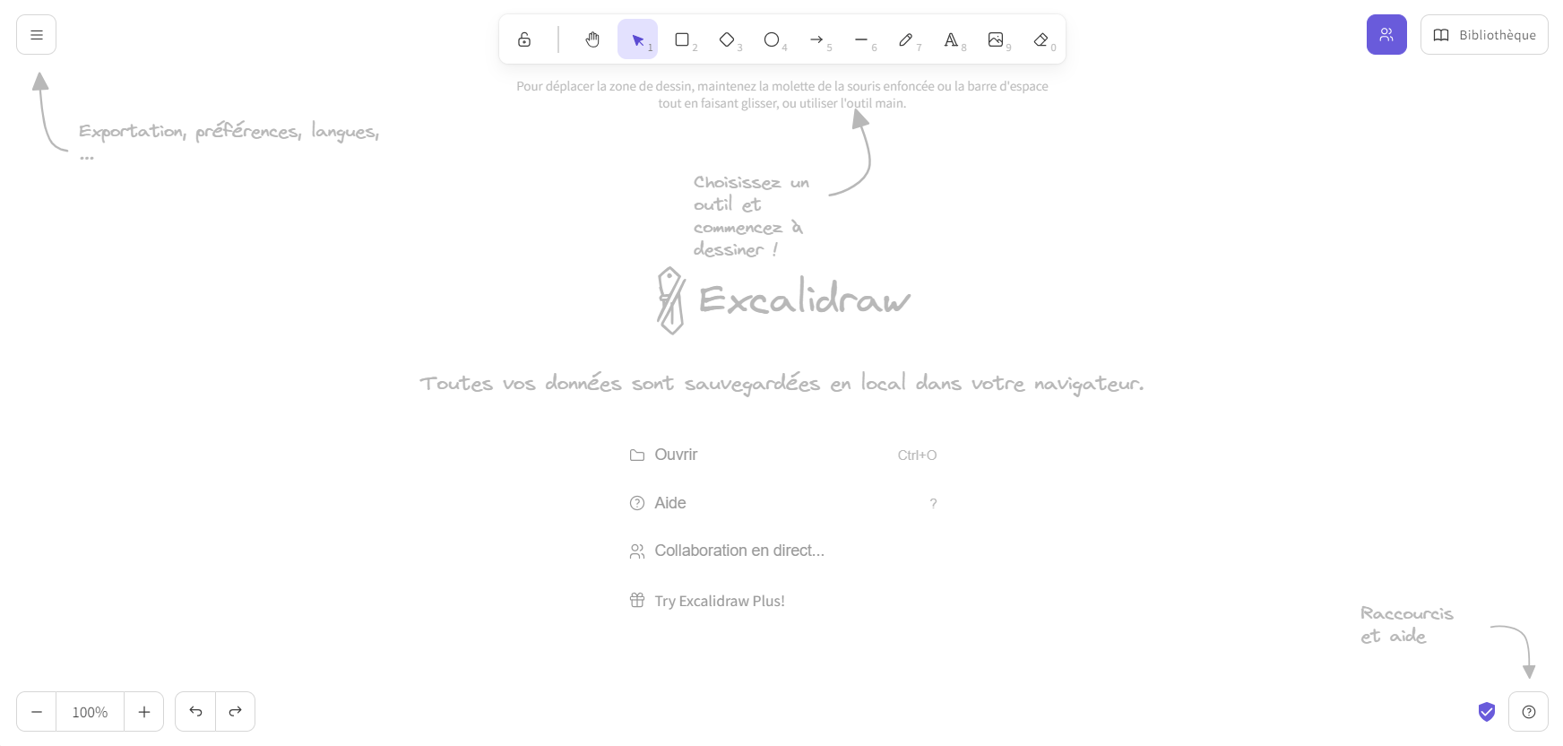 Excalidraw is a virtual collaborative whiteboard tool that lets you easily sketch diagrams that have a hand-drawn feel to them. The easiest way to get your thoughts on screen!