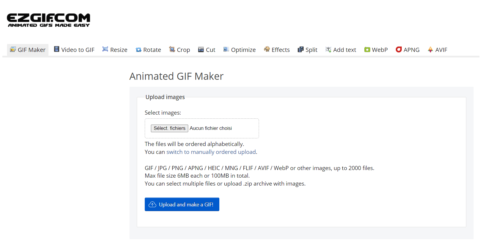 A simple online GIF maker and toolset for basic animated GIF editing. Create