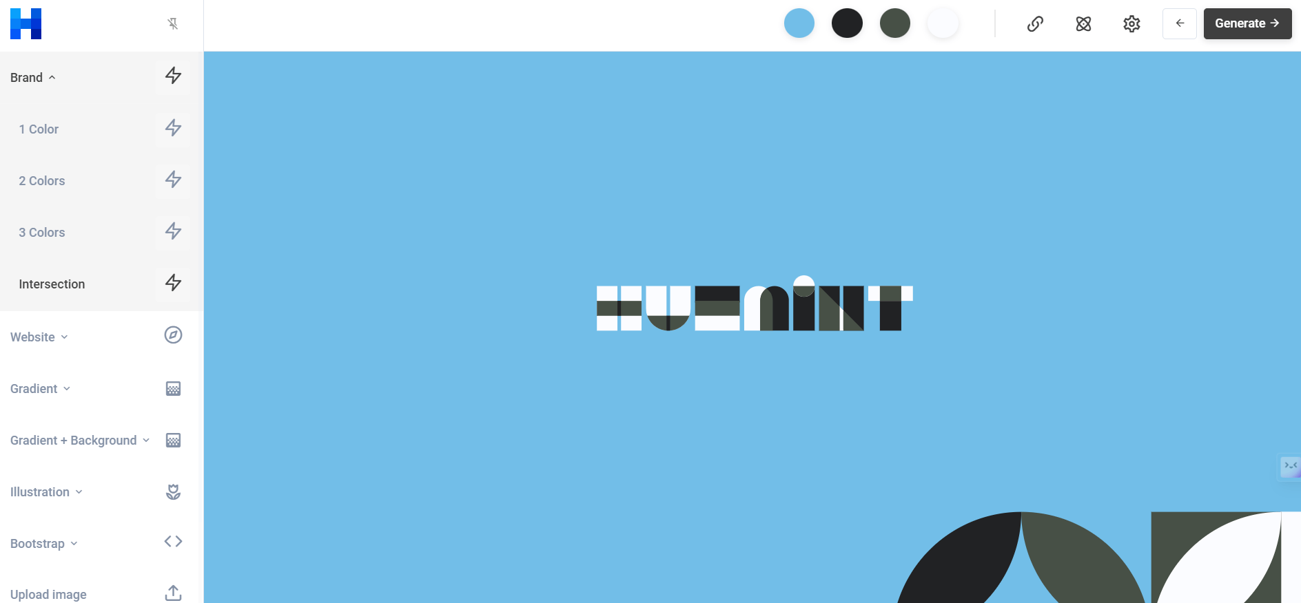 Huemint uses machine learning to create unique color schemes for your brand