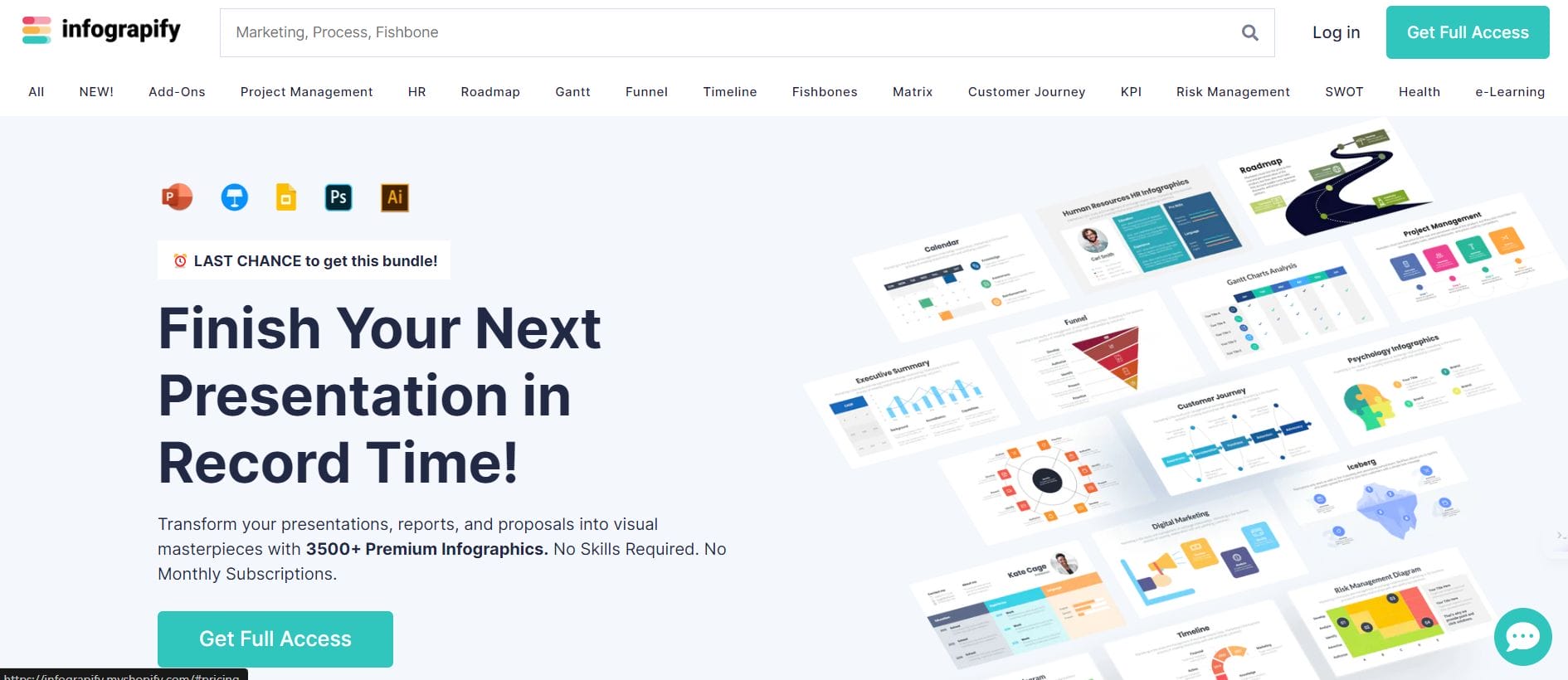 Finish your next presentation in record time! Chose a template and transform your presentations
