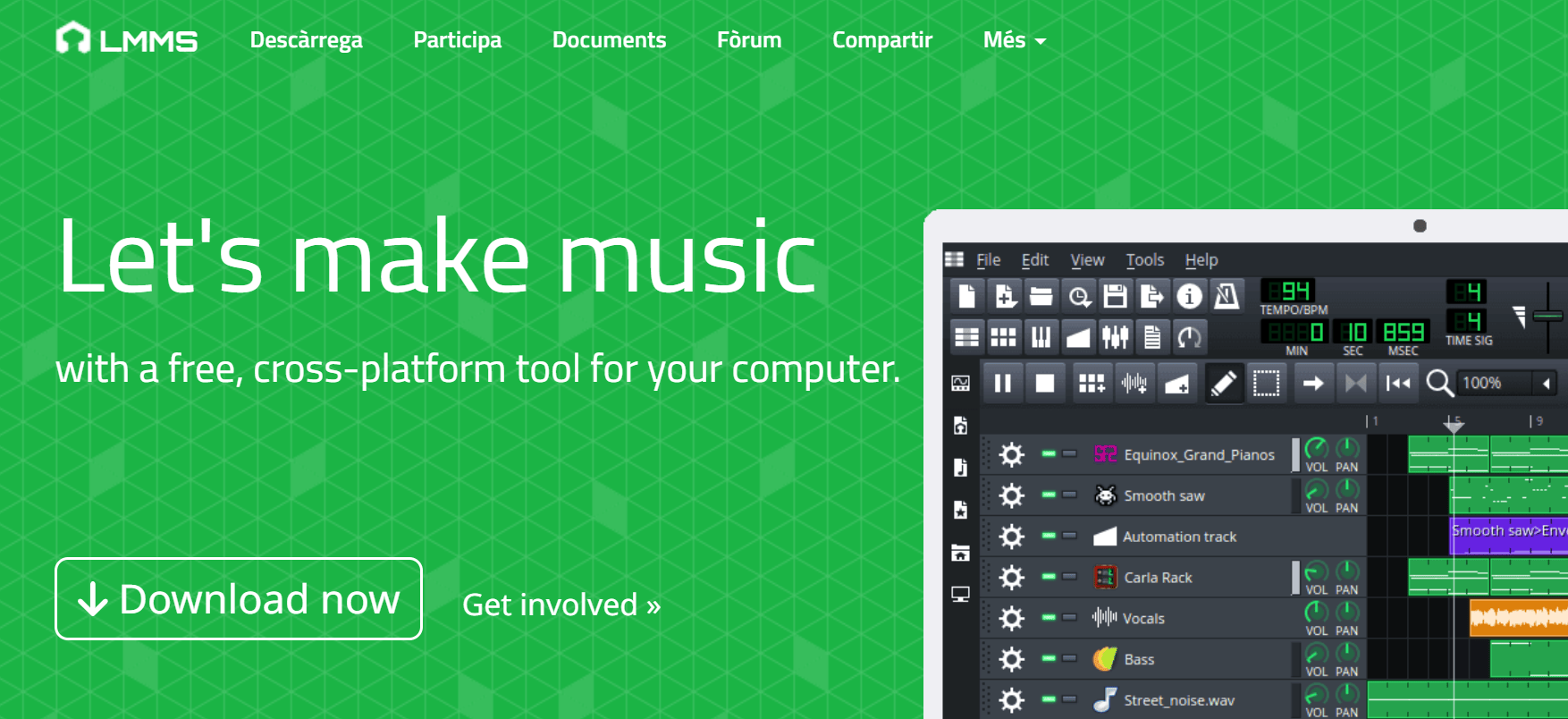 Produce music with your computer by creating melodies and beats