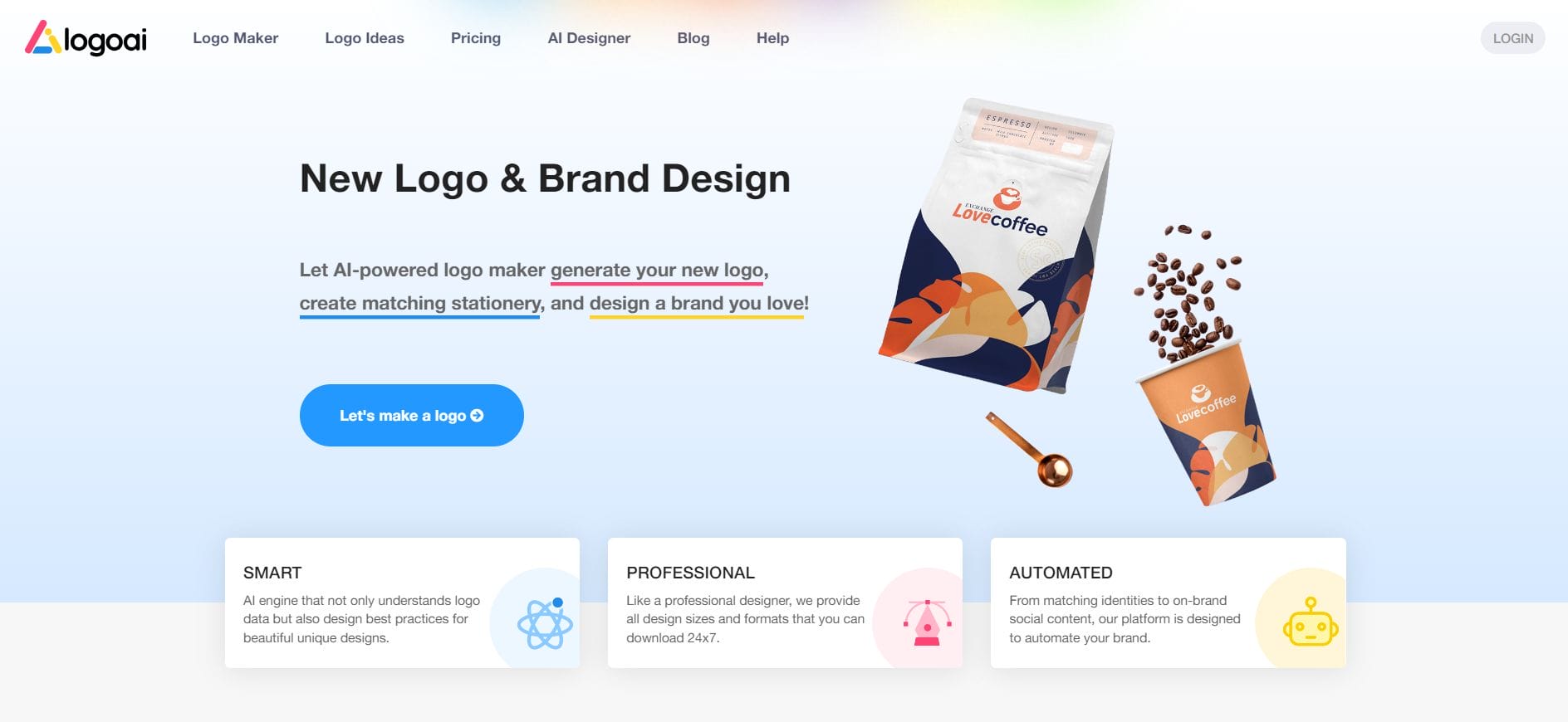 Design a brand you love! AI-based platform that helps you create professional logos