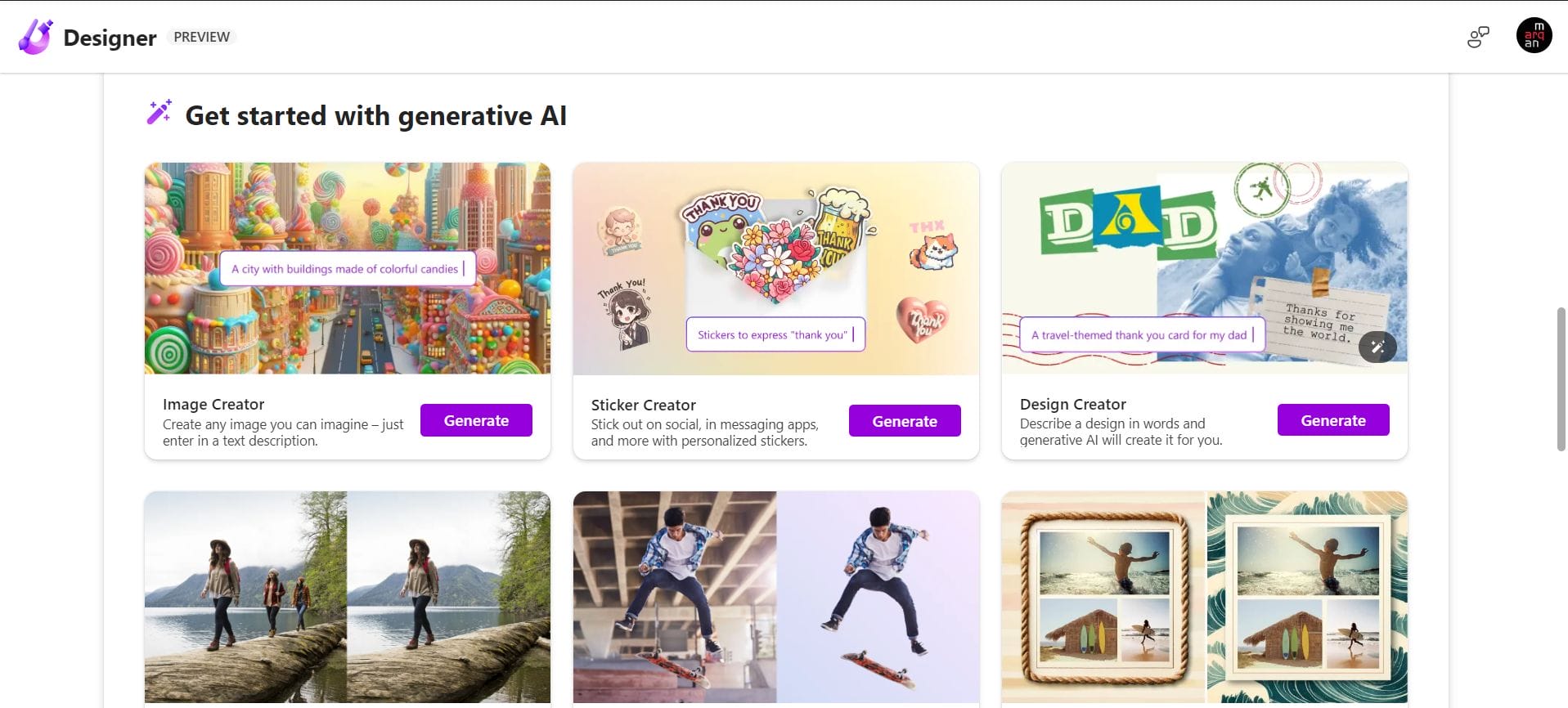 An AI-powered graphic design app that helps users generate and edit images or create professional-quality visuals for social media posts