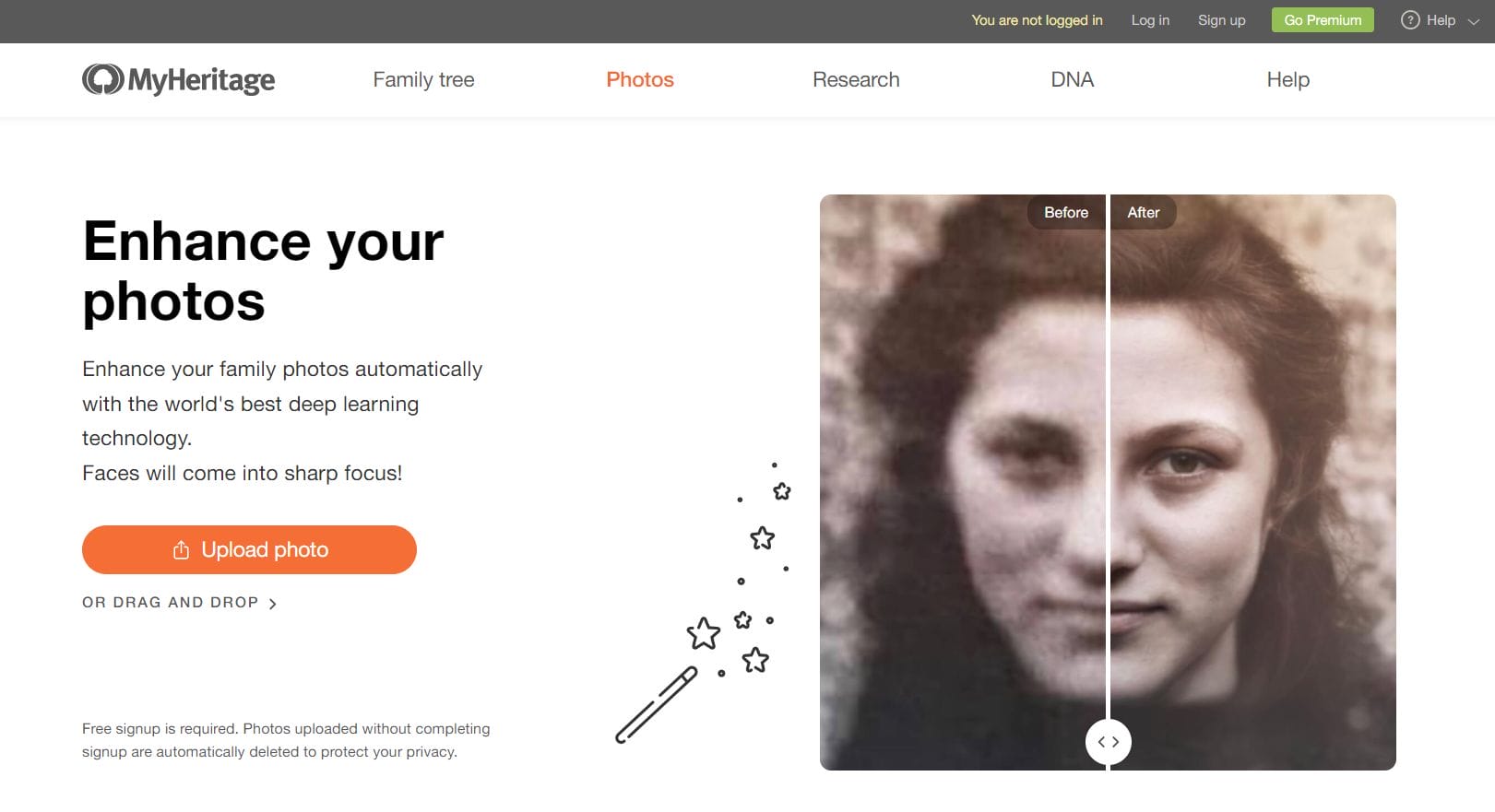 Deep learning technology to repair photos by enhancing the faces in them