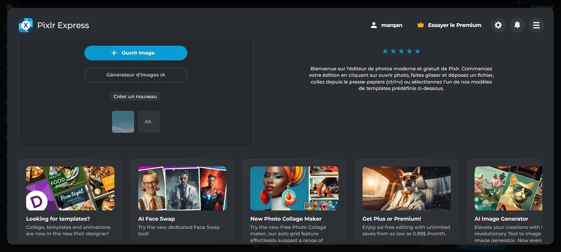 A free online photo editing tool that allows users to edit photos directly in their browser. Pixlr opens almost all image formats such as PSD