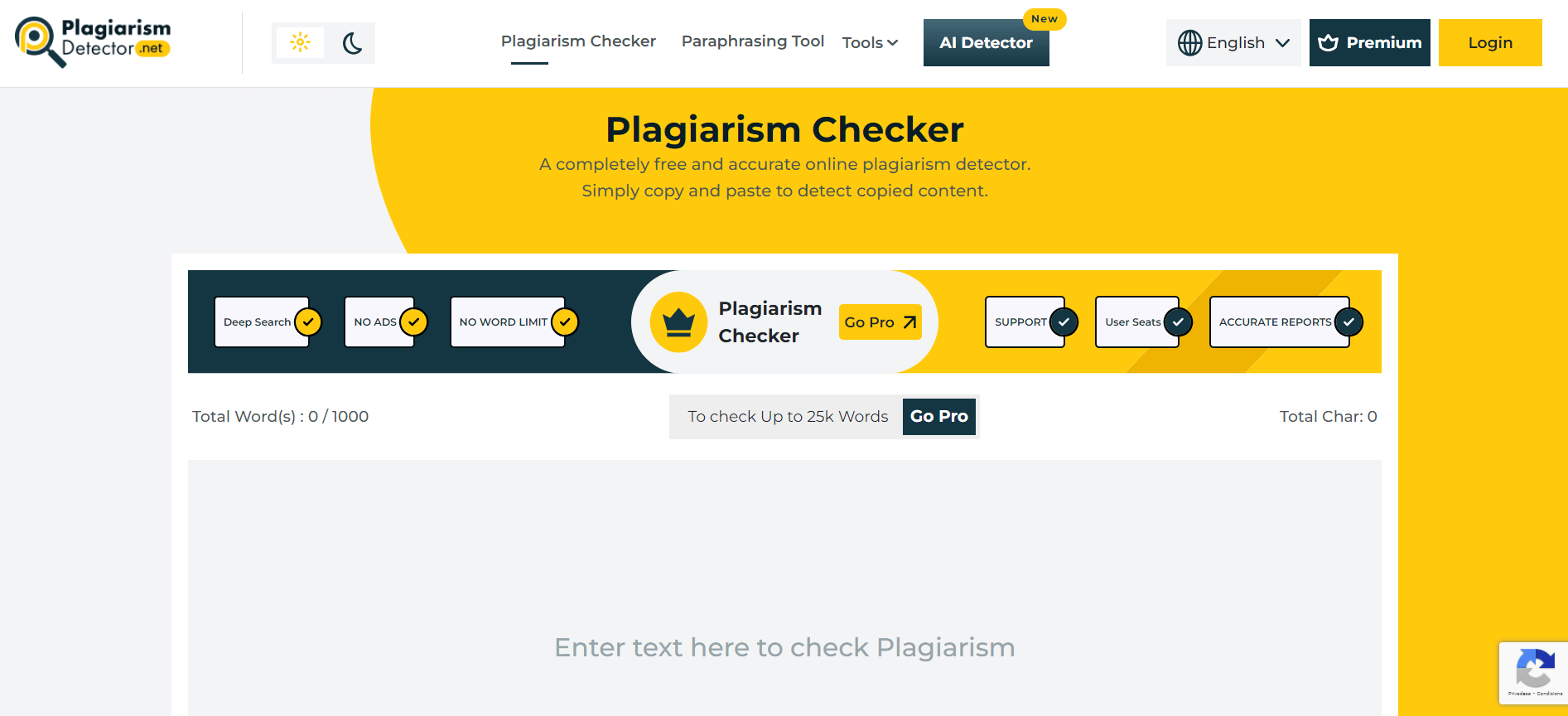 An online plagiarism checker that can detect plagiarism in several languages. Deep search to get extra levels of plagiarism search : academic