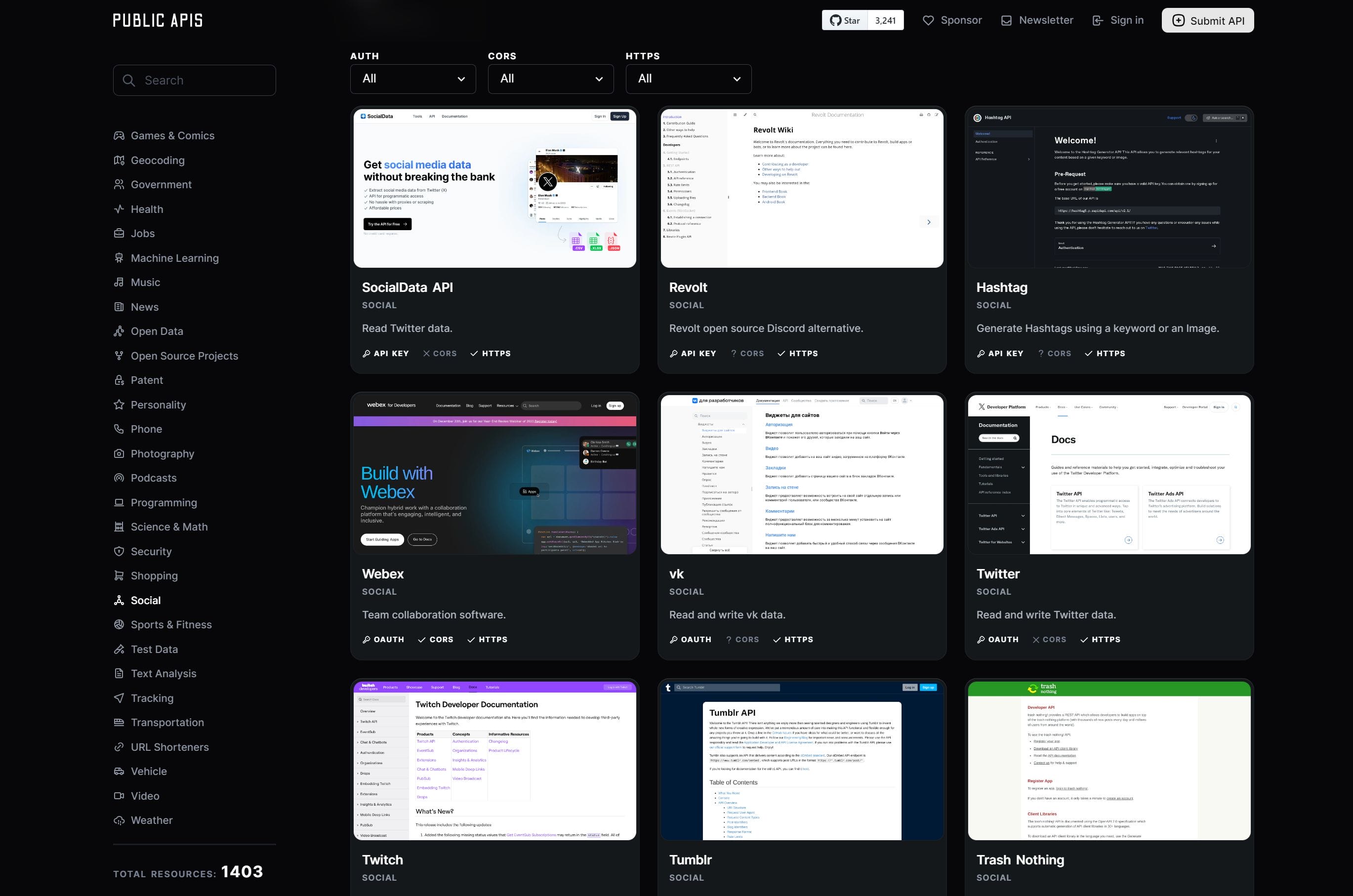 A collaborative list of 1400+ public APIs for developers