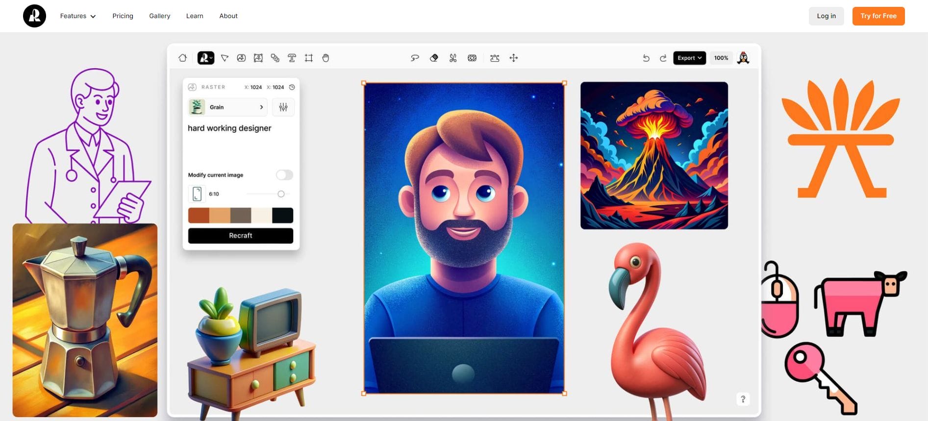 A generative AI design tool that lets users create and edit digital illustrations