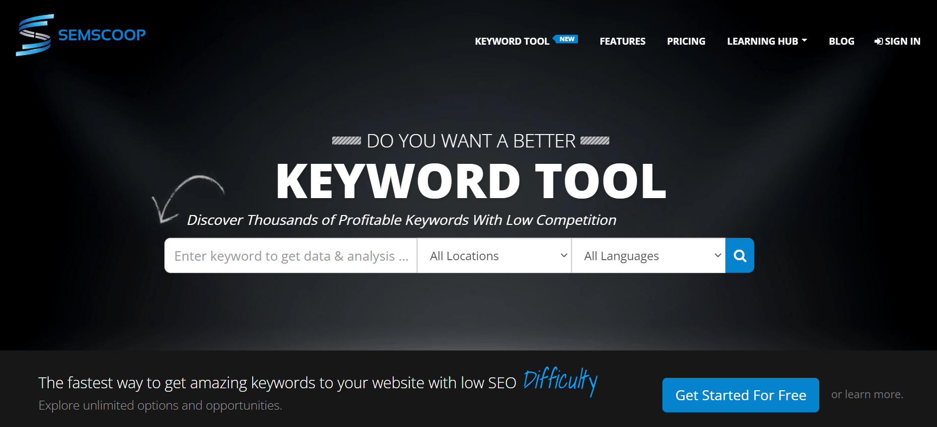 A keyword discovery tool that helps you find relevant keywords. It uses a variety of sources to gather keyword data