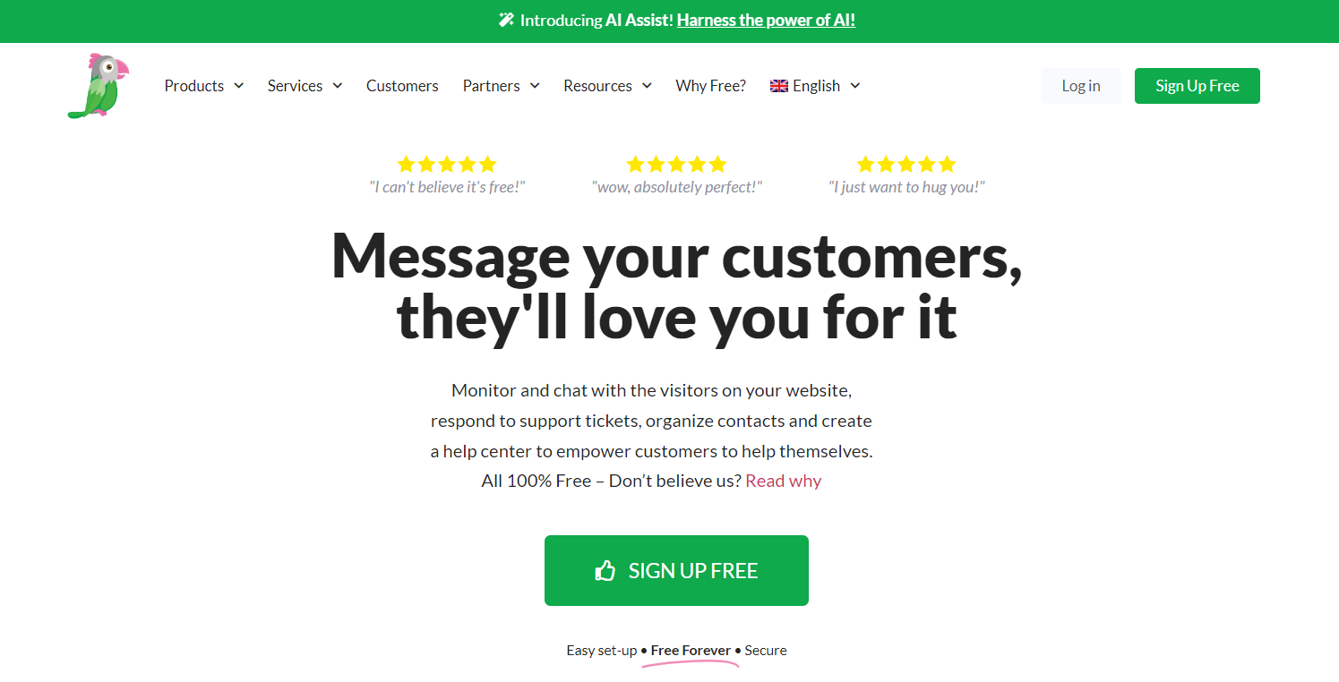 Monitor and chat with the visitors on your website