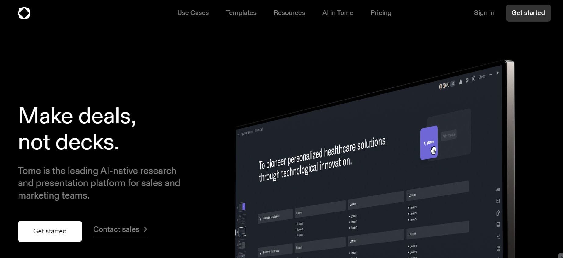 An AI-powered storytelling platform for creating and sharing presentations and stories. It combines research