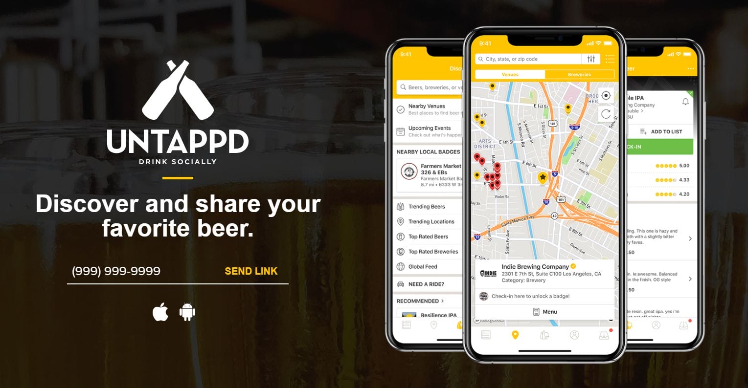 Keep track of the beers you've tried and how you liked them by registering and rating them. Explore nearby popular bars