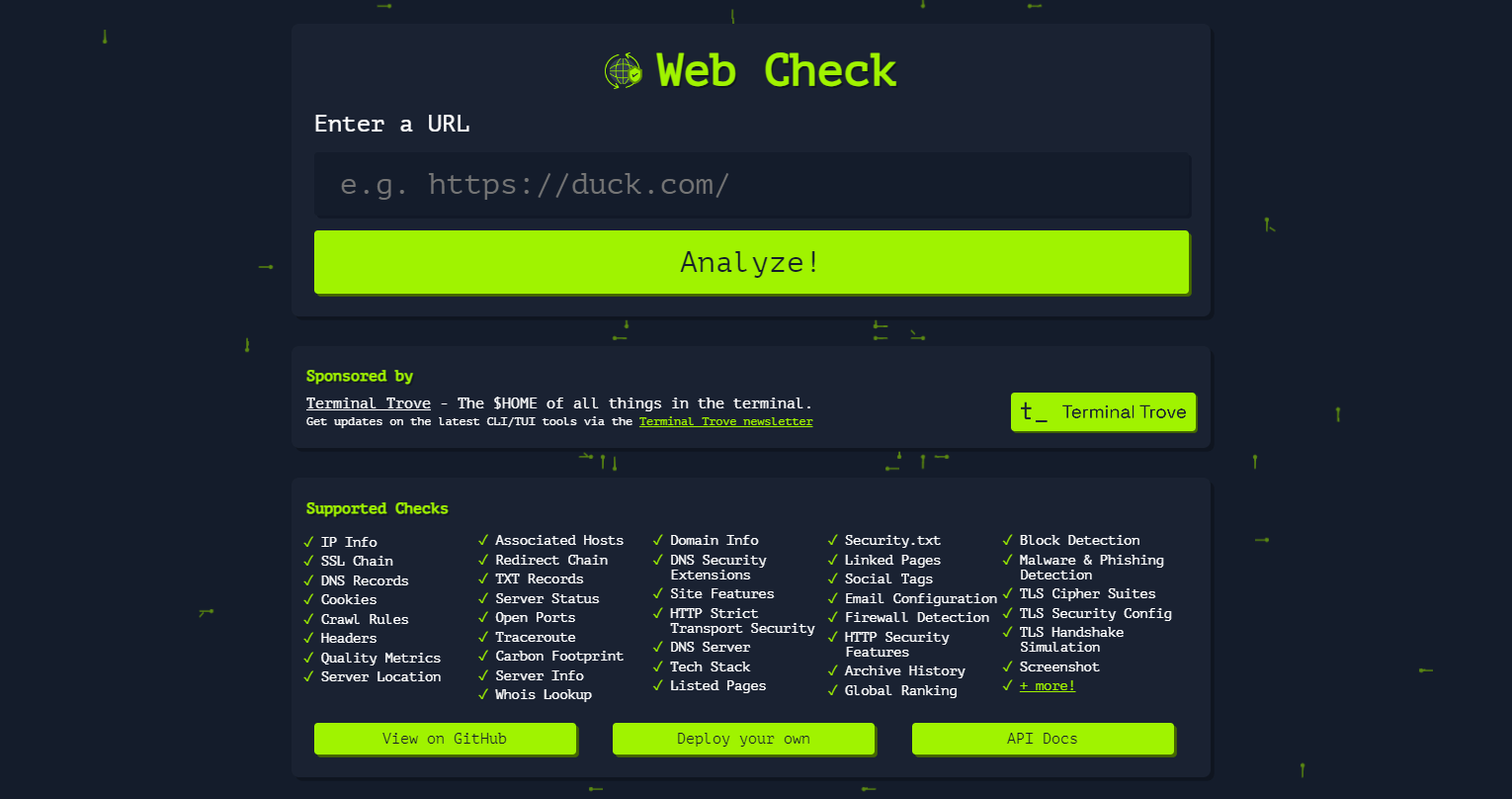A website status checking tool
