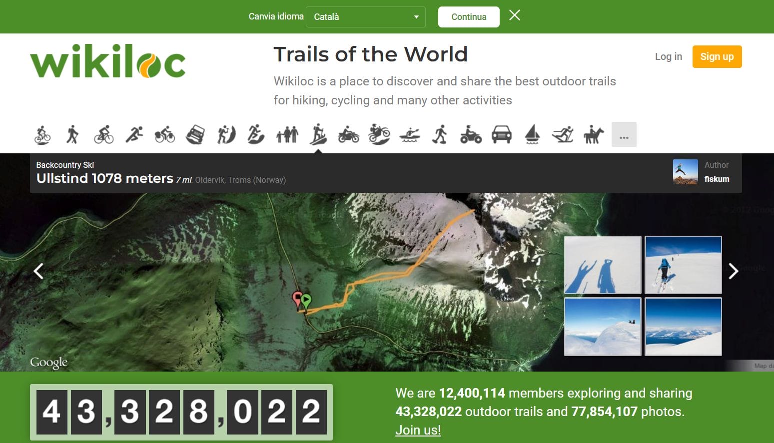 A vast collection of user-generated trail maps and GPS data of the world. The place to discover and share the best outdoor trails for hiking