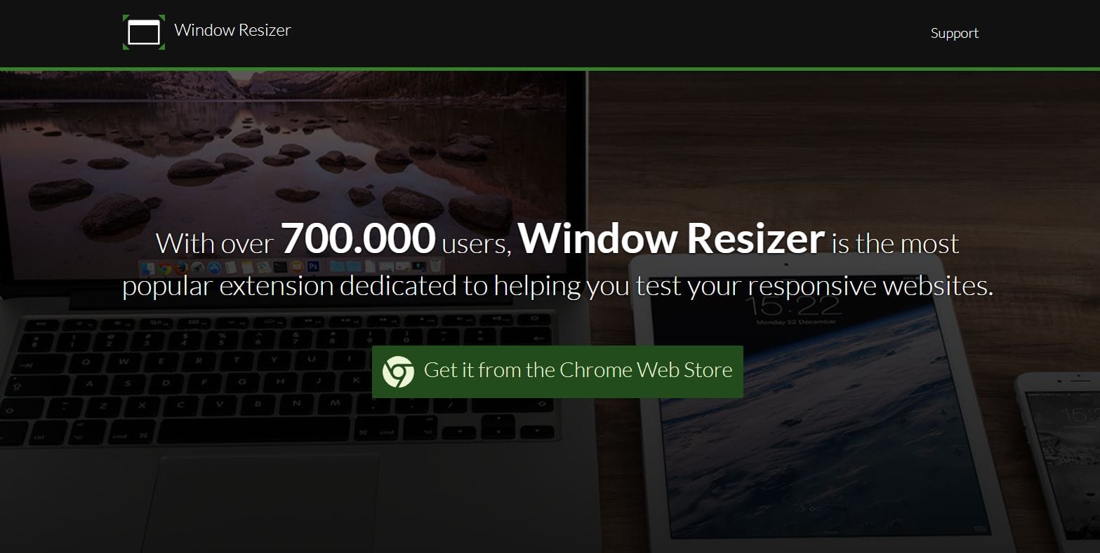Chrome extension dedicated to resize the browser window to emulate various screen resolutions