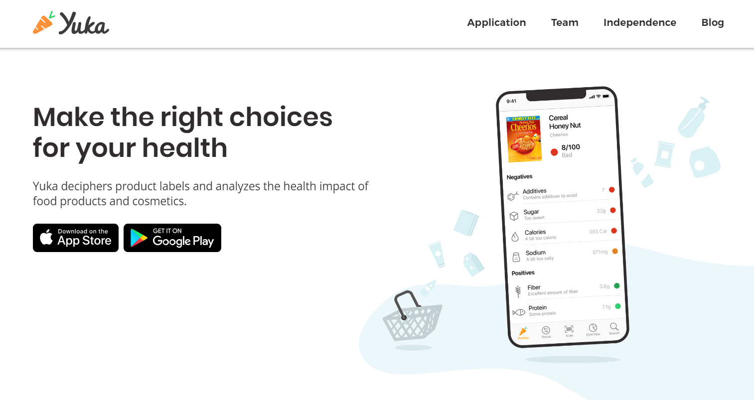 Scan the labels of your food and cosmetic products. Yuka deciphers product labels