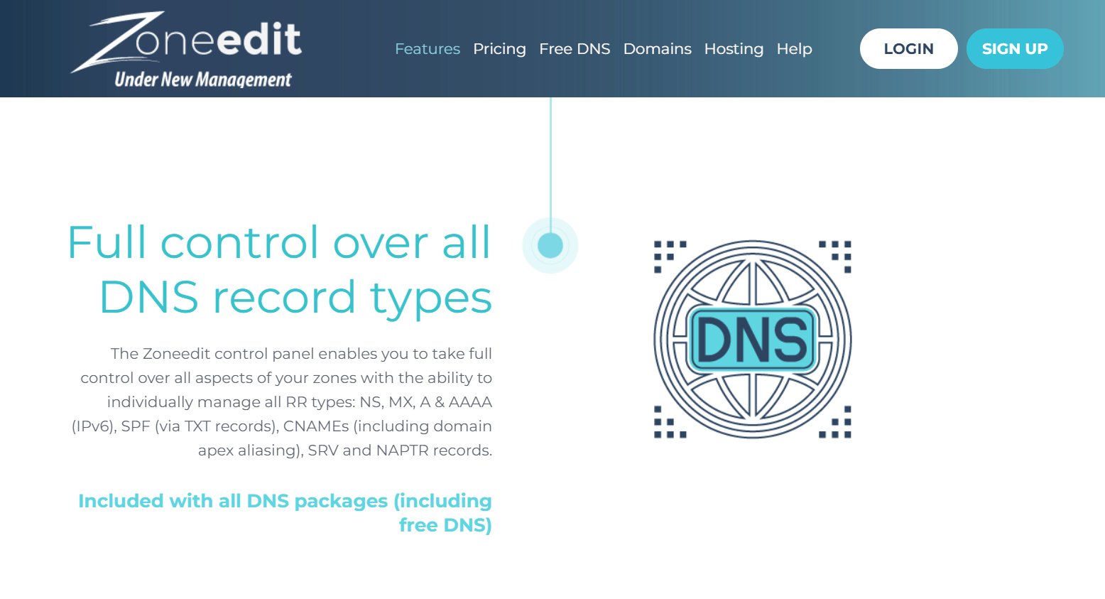 Take full control over all aspects of your zones with the ability to individually manage all RR types: NS